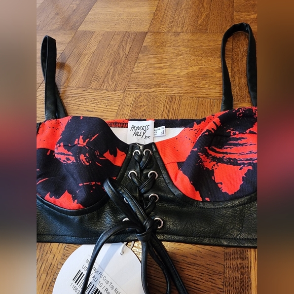 NWT Princess Polly Mainstage PU Crop Top - Picture 4 of 9